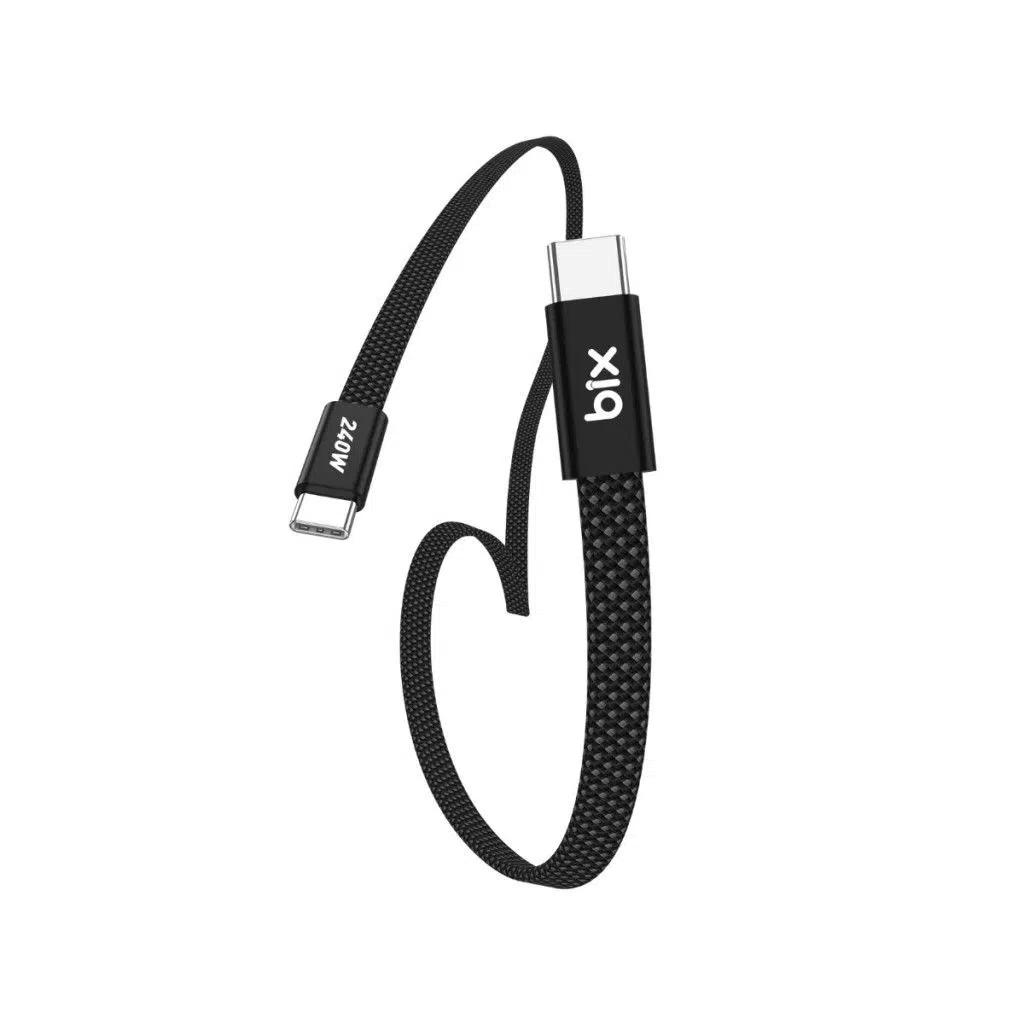 Bix T5CC-BK Siyah 1 Metre Beyaz 240W Type-C to Type-C Örgülü Hızlı Şarj ve Data Kablosu, 480Mbps 240W Type C Turbo Şarj Kablosu, (Tüm Type C Telefon ve Tabletlerle Uyumludur) (Max 48V 5A)