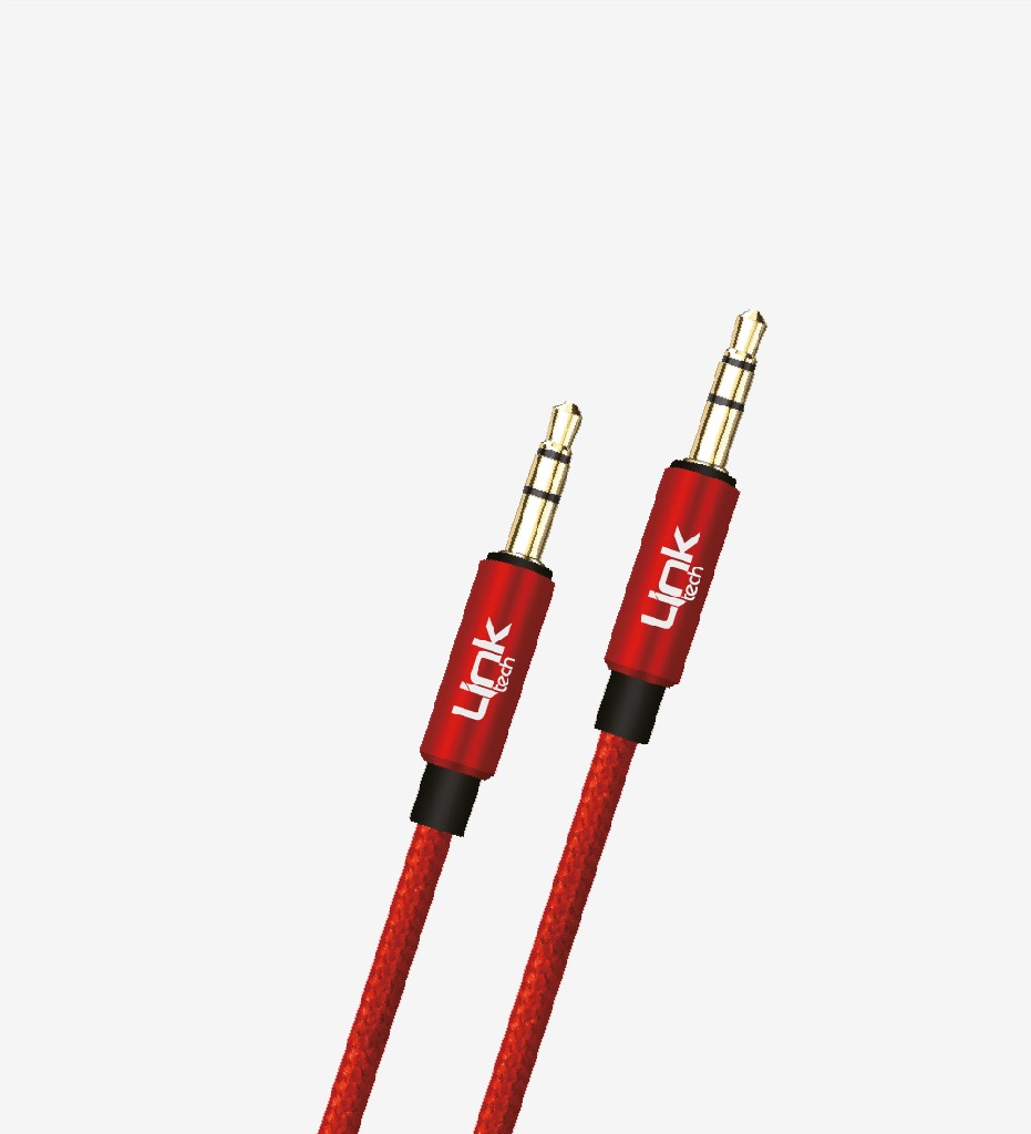LinkTech A577 Kırmızı 1 Metre Örgülü Metal Jaklı 3.5mm AUX Kablosu, Stereo Ses Kablosu LinkTech A577 Kırmızı 1 Metre Örgülü Metal Jaklı 3.5mm AUX Kablosu, Stereo Ses Kablosu