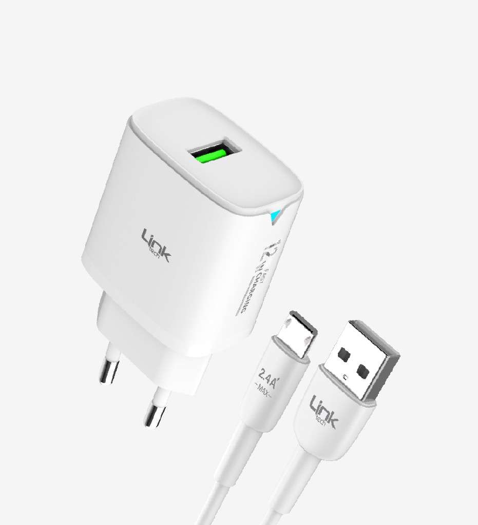 LinkTech C301 Beyaz Safe 12W Micro USB Kablolu Hızlı Şarj Cihazı LinkTech C301 Beyaz Safe 12W Micro USB Kablolu Hızlı Şarj Cihazı