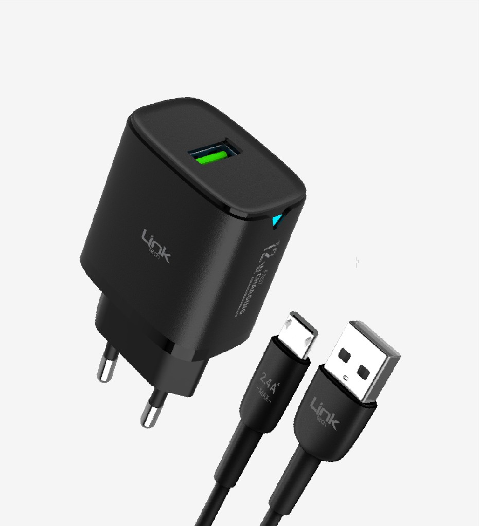 LinkTech C301 Siyah Safe 12W Micro USB Kablolu Hızlı Şarj Cihazı LinkTech C301 Siyah Safe 12W Micro USB Kablolu Hızlı Şarj Cihazı
