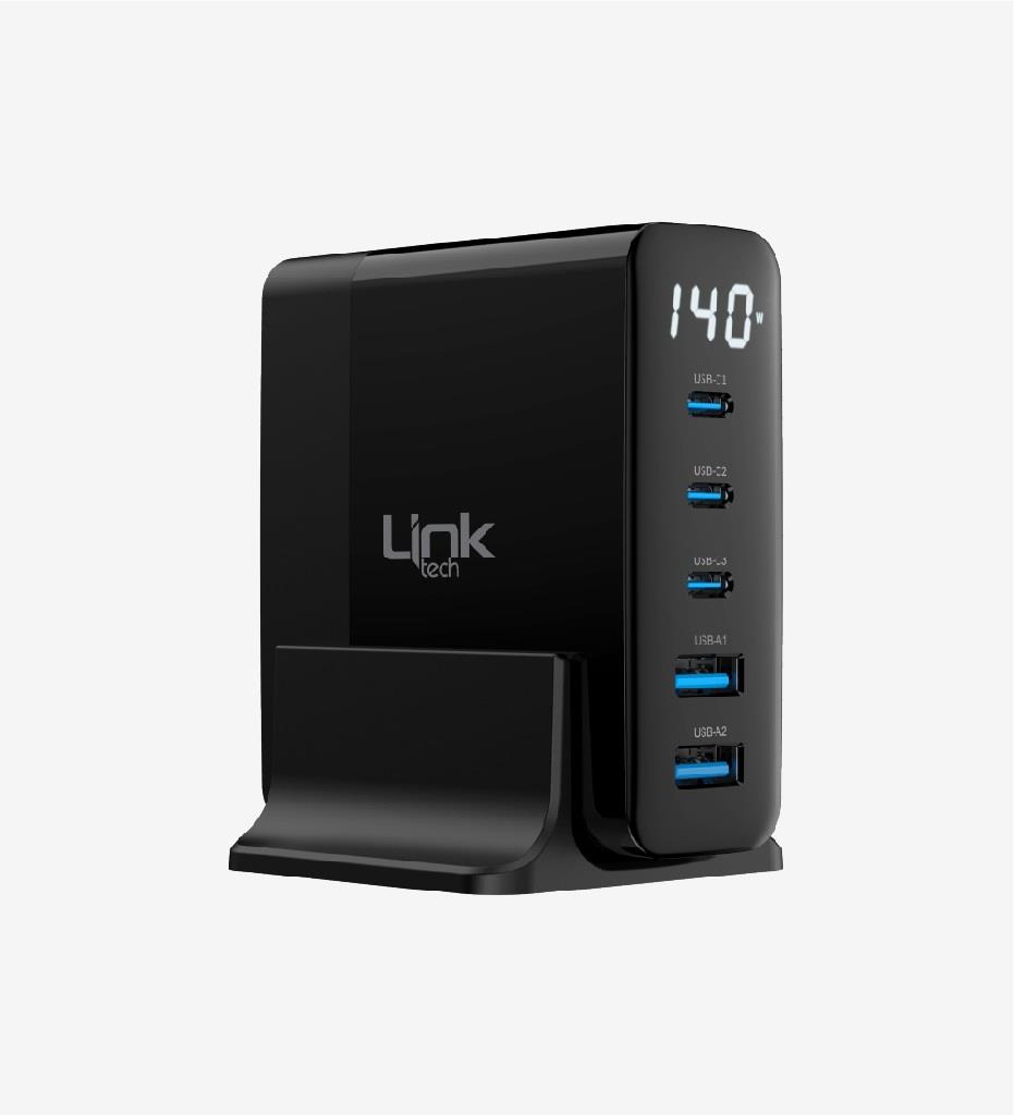 LinkTech G862 Premium 5`li Çıkış 140W Super SI GaN Şarj Adaptörü, PD Şarj Docking LinkTech G862 Premium 5`li Çıkış 140W Super SI GaN Şarj Adaptörü, PD Şarj Docking