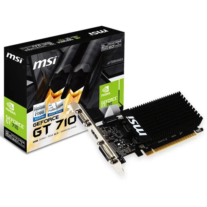 MSI GT 710 2GD3H LP 64 Bit DDR3 2 GB Ekran Kartı MSI GT 710 2GD3H LP 64 Bit DDR3 2 GB Ekran Kartı