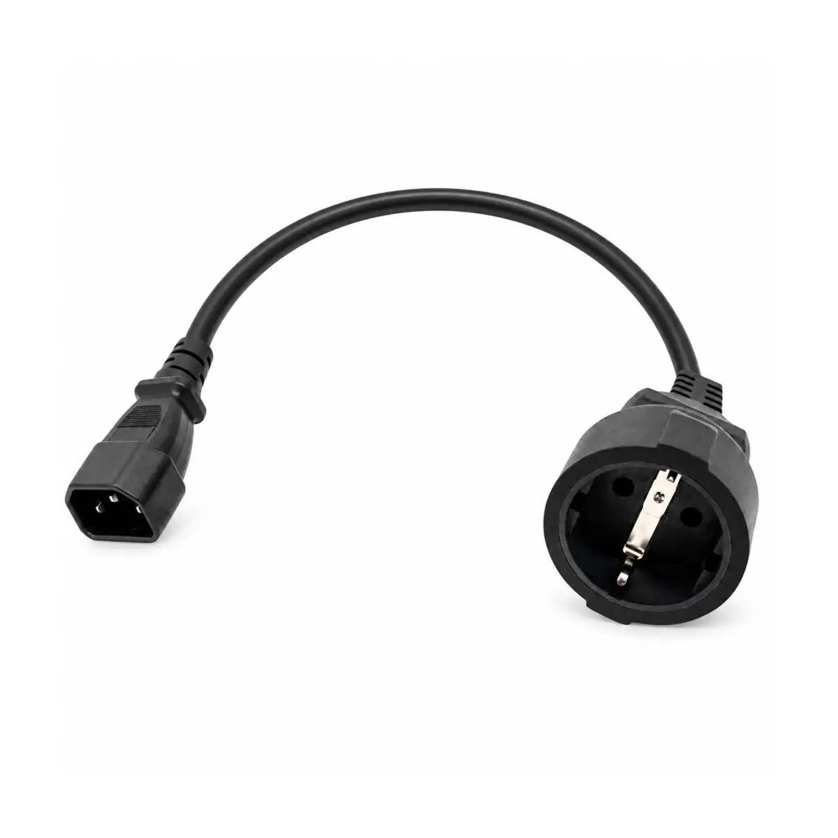 PrimeX PX-C14-05 SCHUKO, 0.50 Metre 3x1.5mm UPS/PSU SCHUKO Çevirici Kablo, UPS Priz Çevirici 3x1.5mm Kalın Kablo, Kısa SCHUKO Kablo (Full Bakır)