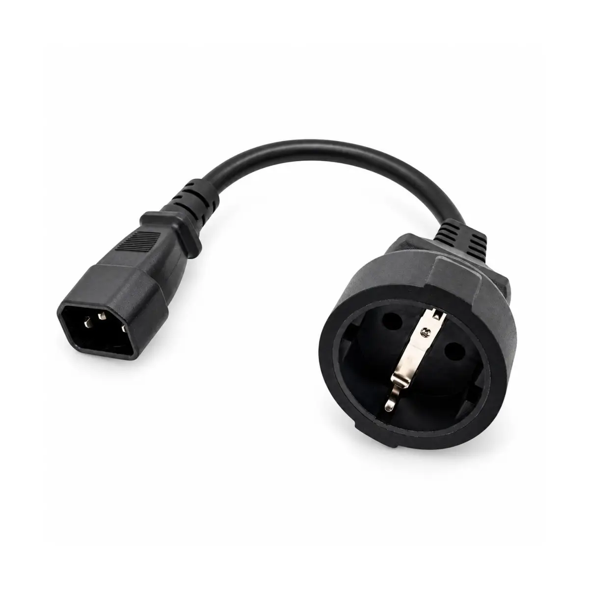 PrimeX PX-C14 SCHUKO, 0.35 Metre 3x1.5mm UPS/PSU SCHUKO Çevirici Kablo, UPS Priz Çevirici 3x1.5mm Kalın Kablo, Kısa SCHUKO Kablo (Full Bakır)