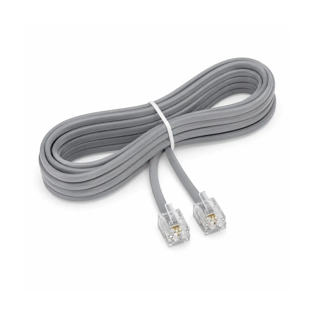 PrimeX PX-KKT03 3 Metre RJ11 Telefon Kablosu, ADSL VDSL Modem İnternet Bağlantı Kablosu, 2C x 0.10mm x7, 2 Canlı Gri Telefon Hattı Kablosu