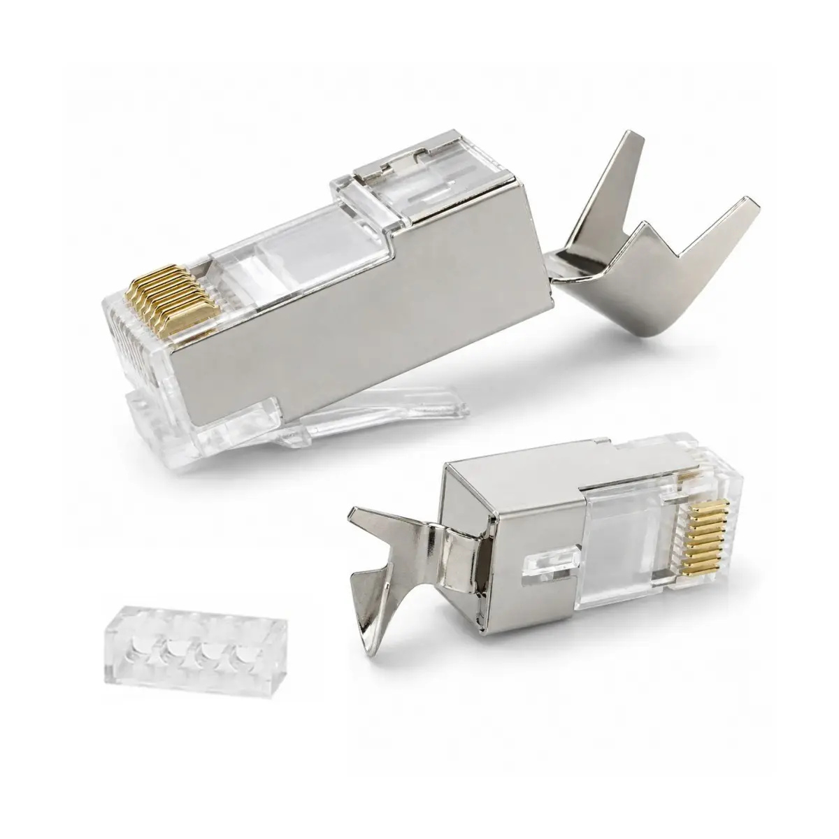PrimeX Q-J710M Cat7 Metal Konnektör Rj45 CAT7 Jack + Ayraç 10luk Paket