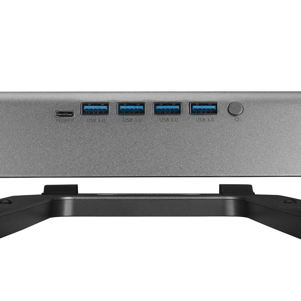 Rampage ADS-T6U RAMP 4 Adet USB 3,0 HUB ile RGB Işıklı Alüminyum Dizüstü Bilgisayar Standı Rampage ADS-T6U RAMP 4 Adet USB 3,0 HUB ile RGB Işıklı Alüminyum Dizüstü Bilgisayar Standı