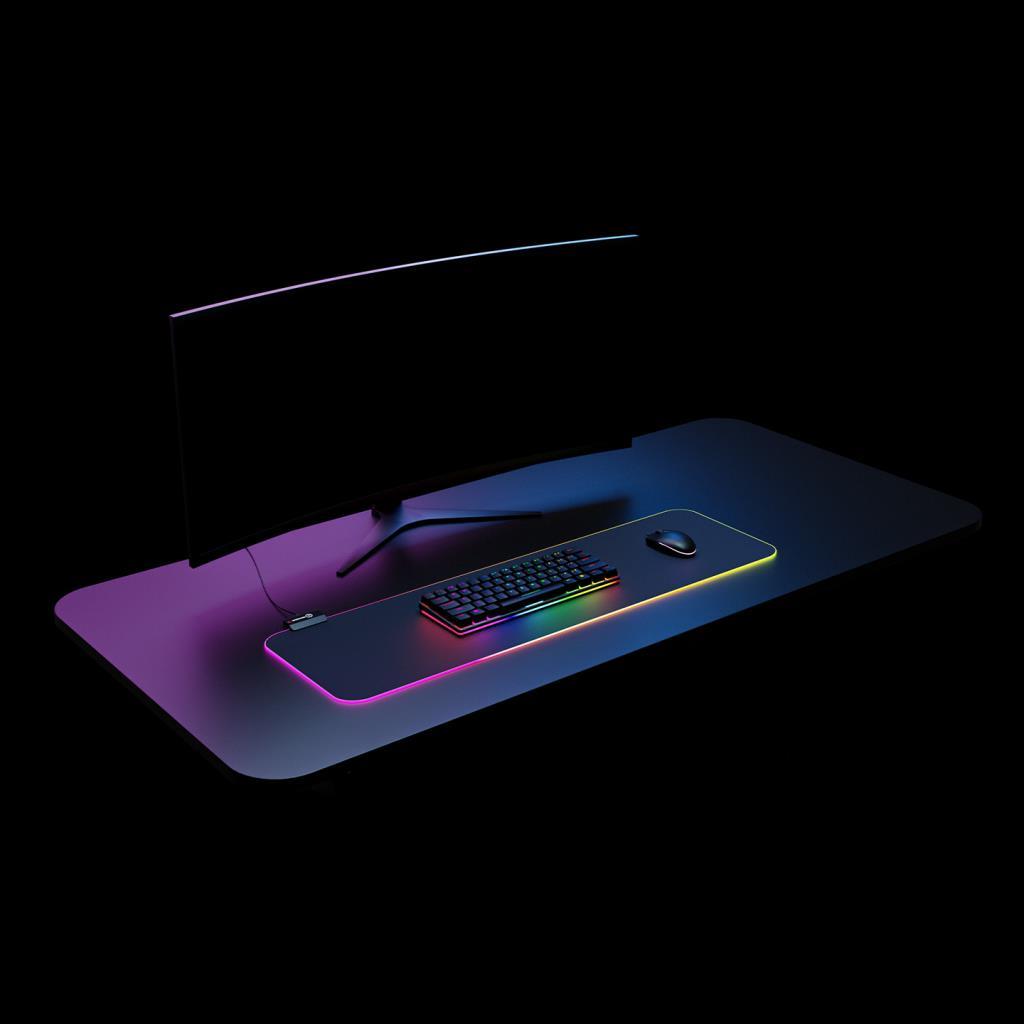 Rampage MP-24 Siyah 300*800*3mm RGB Ledli Gaming Mouse Pad Rampage MP-24 Siyah 300*800*3mm RGB Ledli Gaming Mouse Pad