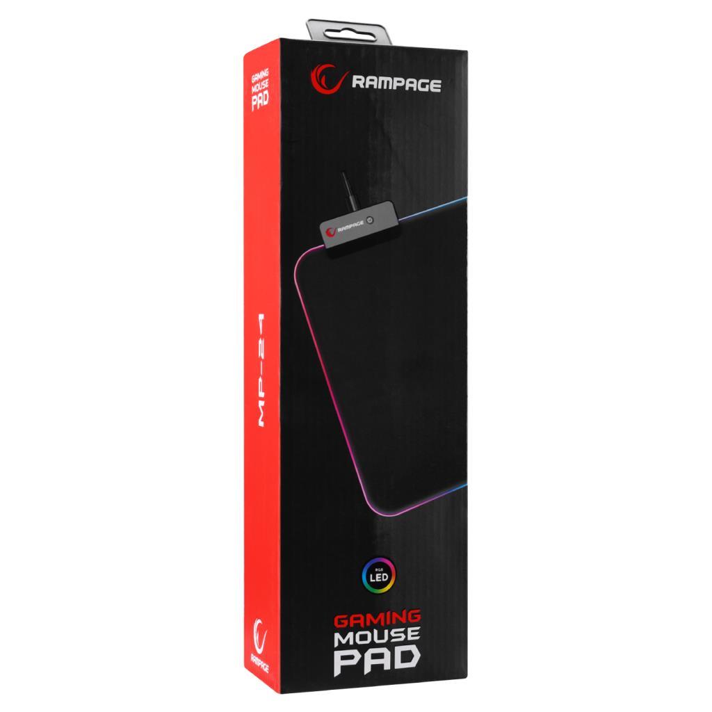 Rampage MP-24 Siyah 300*800*3mm RGB Ledli Gaming Mouse Pad Rampage MP-24 Siyah 300*800*3mm RGB Ledli Gaming Mouse Pad