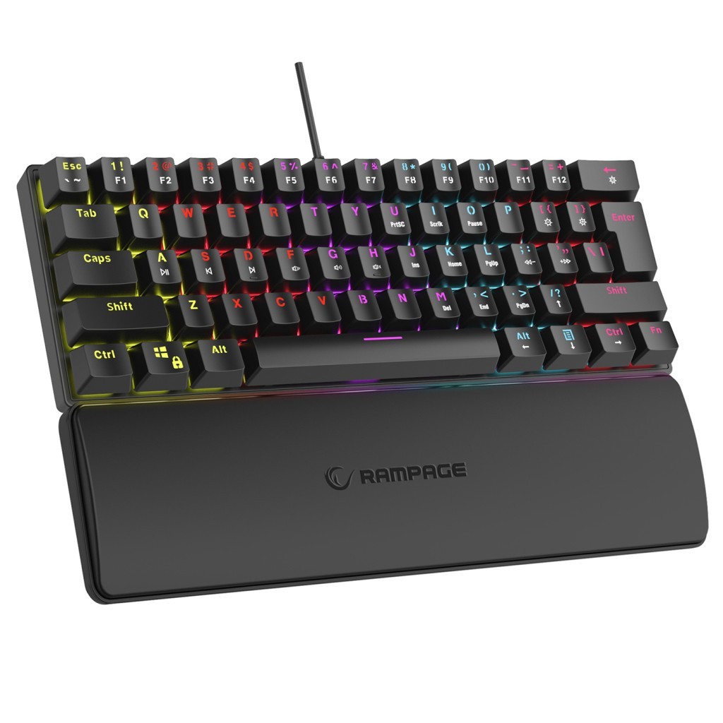 Rampage PLOWER K60 Siyah US Layout English Gaming Oyuncu Klavye Bilek Destekli Blue Switch Rampage PLOWER K60 Siyah US Layout English Gaming Oyuncu Klavye Bilek Destekli Blue Switch