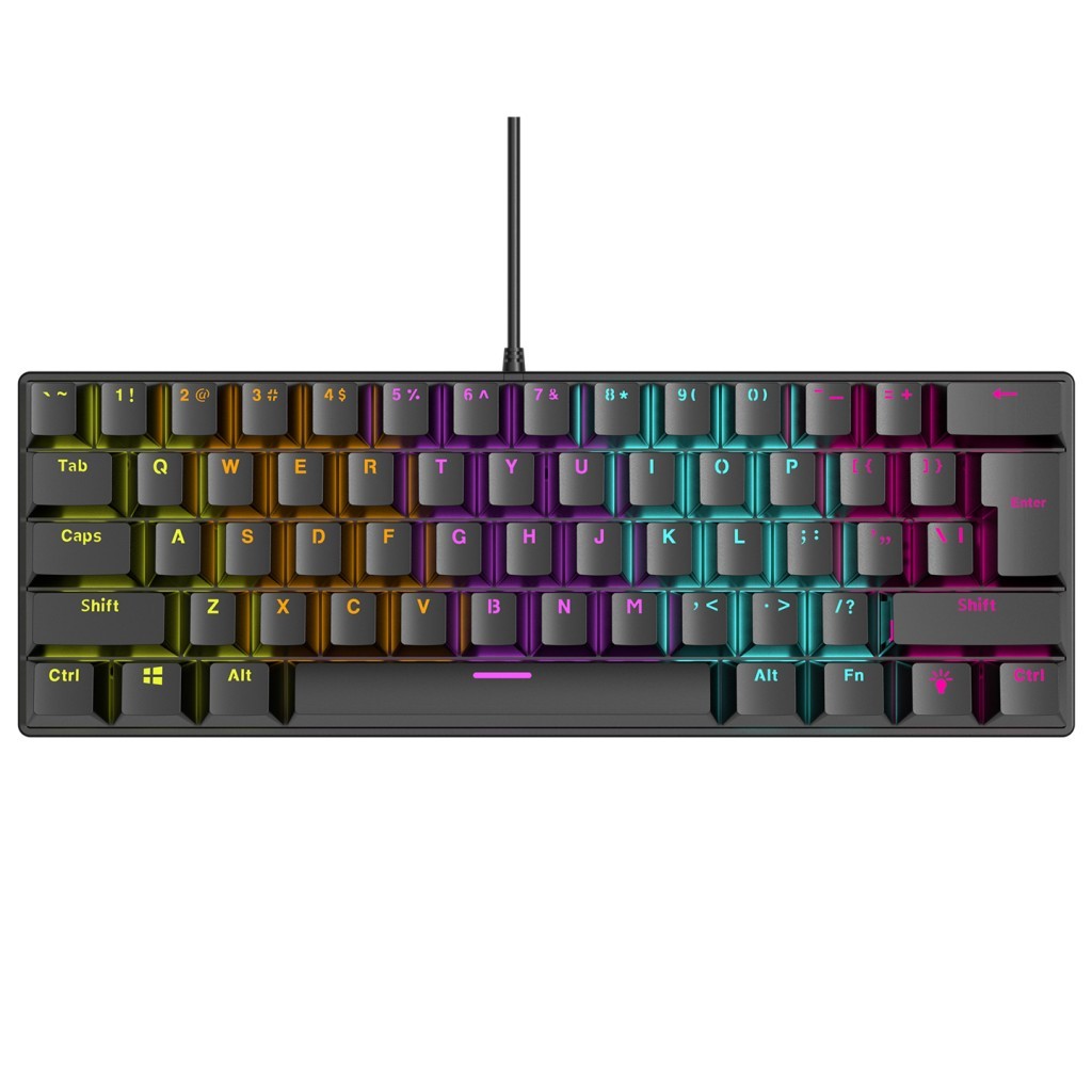 Rampage PLOWER K60 Siyah US Layout English Gaming Oyuncu Klavye Bilek Destekli Blue Switch Rampage PLOWER K60 Siyah US Layout English Gaming Oyuncu Klavye Bilek Destekli Blue Switch