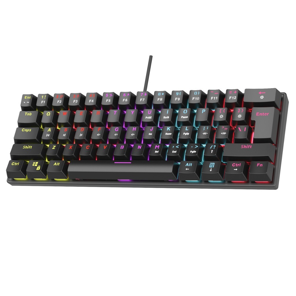 Rampage PLOWER K60 Siyah US Layout English Gaming Oyuncu Klavye Bilek Destekli Blue Switch Rampage PLOWER K60 Siyah US Layout English Gaming Oyuncu Klavye Bilek Destekli Blue Switch