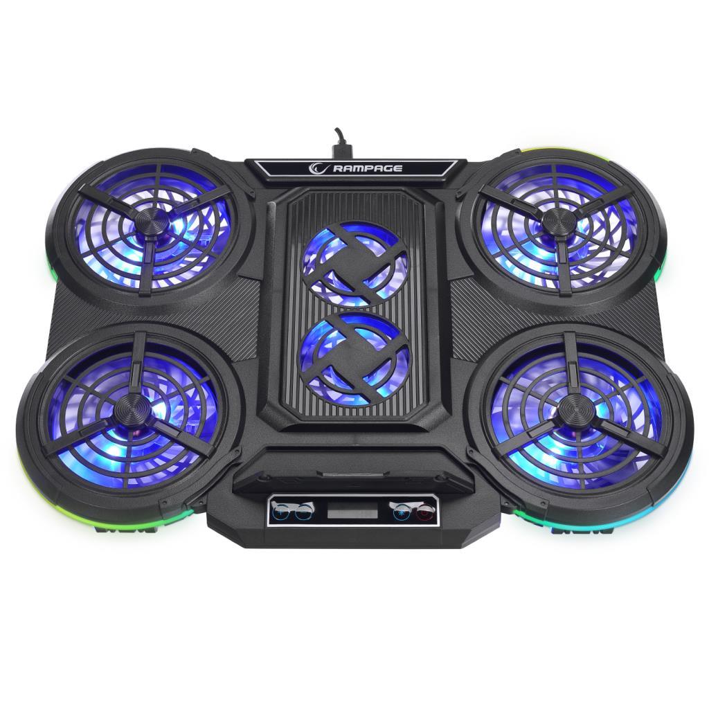 Rampage PROTE R6 RGB Işıklı 6 Fanlı Telefon Tutuculu Notebook Soğutucu Stand Rampage PROTE R6 RGB Işıklı 6 Fanlı Telefon Tutuculu Notebook Soğutucu Stand