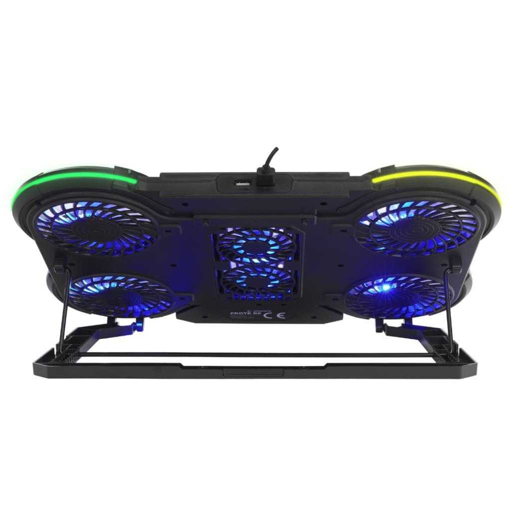 Rampage PROTE R6 RGB Işıklı 6 Fanlı Telefon Tutuculu Notebook Soğutucu Stand Rampage PROTE R6 RGB Işıklı 6 Fanlı Telefon Tutuculu Notebook Soğutucu Stand