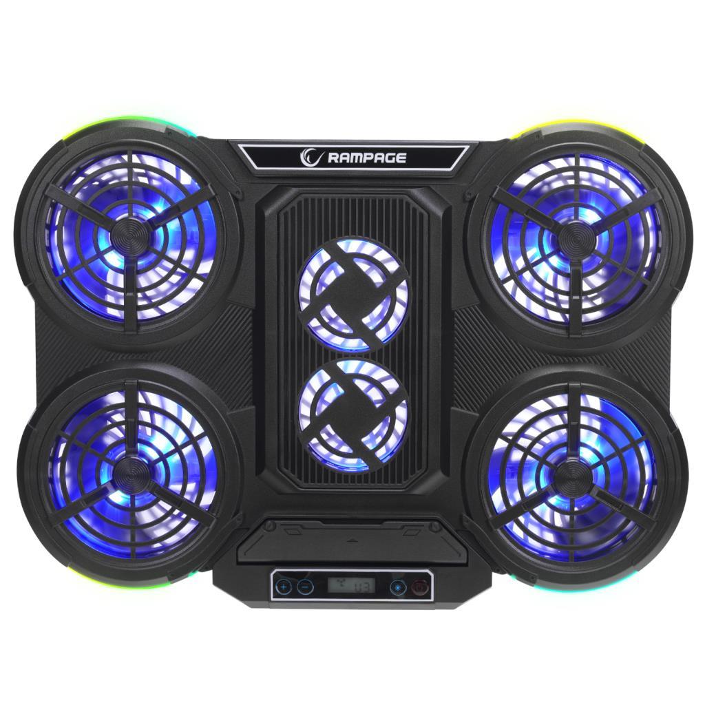 Rampage PROTE R6 RGB Işıklı 6 Fanlı Telefon Tutuculu Notebook Soğutucu Stand Rampage PROTE R6 RGB Işıklı 6 Fanlı Telefon Tutuculu Notebook Soğutucu Stand
