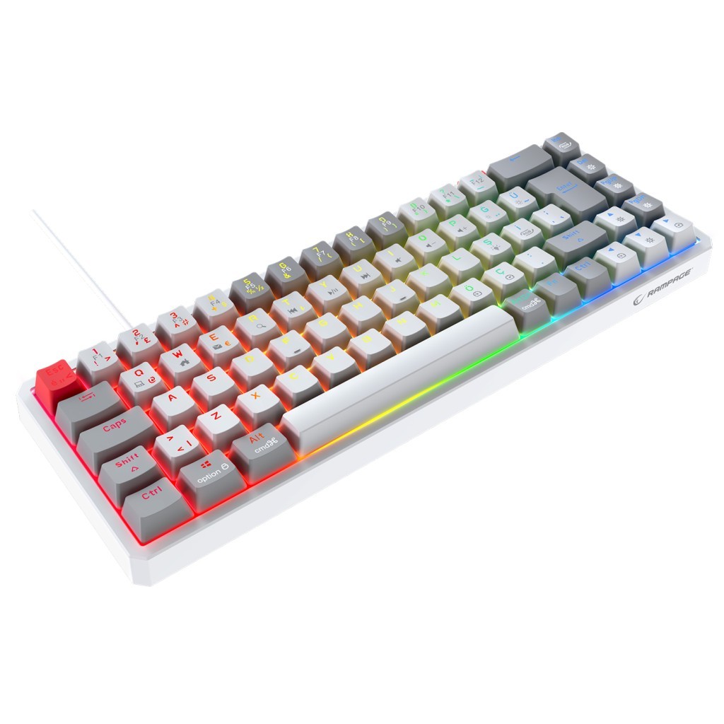 Rampage YORU MINI Beyaz/Gri Type-C Bağlantılı OUTEMU Red Swich Q Mekanik Gaming Oyuncu Klavye RGB Rampage YORU MINI Beyaz/Gri Type-C Bağlantılı OUTEMU Red Swich Q Mekanik Gaming Oyuncu Klavye RGB