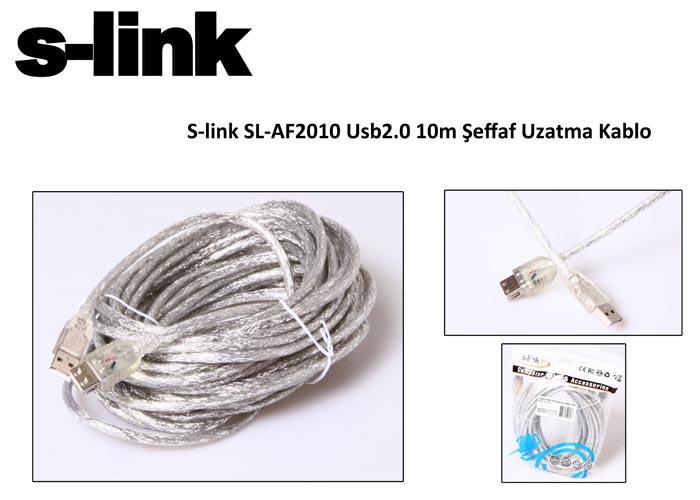 S-link SL-AF2010 Usb2.0 10m Şeffaf Uzatma Kablo S-link SL-AF2010 Usb2.0 10m Şeffaf Uzatma Kablo