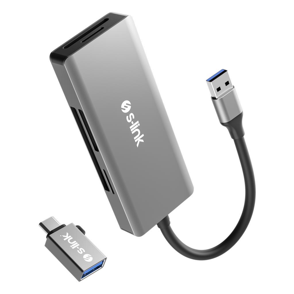 S-link SL-CR51 Type C ve USB3.0 to CF/SD/M2 Ngff/ Micro SD/ MS 5 in 1 Metal Kart Okuyucu S-link SL-CR51 Type C ve USB3.0 to CF/SD/M2 Ngff/ Micro SD/ MS 5 in 1 Metal Kart Okuyucu